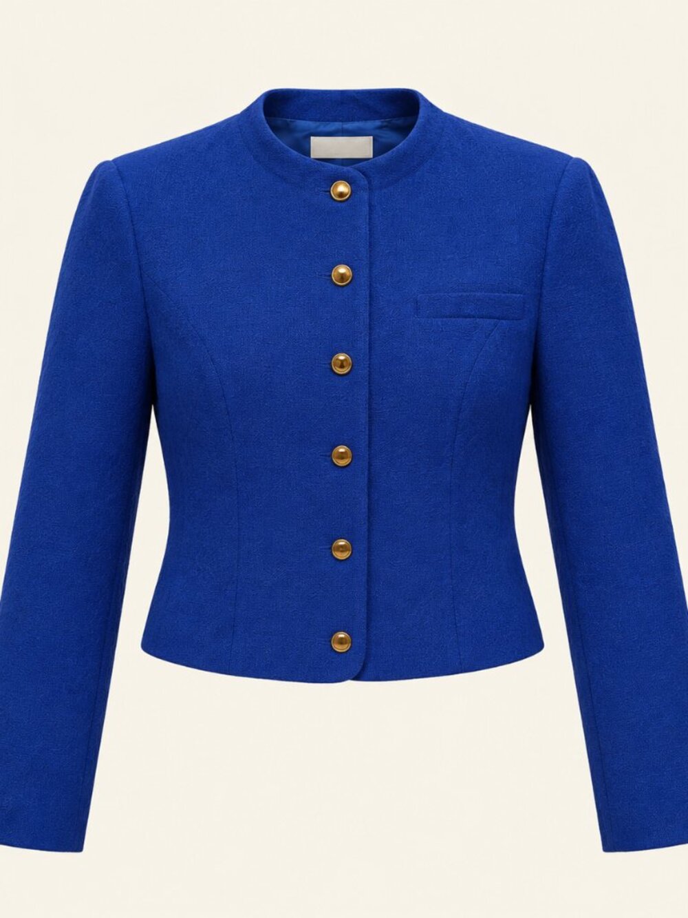 Miss Pendleton 80s Vintage Blue 100% Wool Cropped Jacket, Women's 8